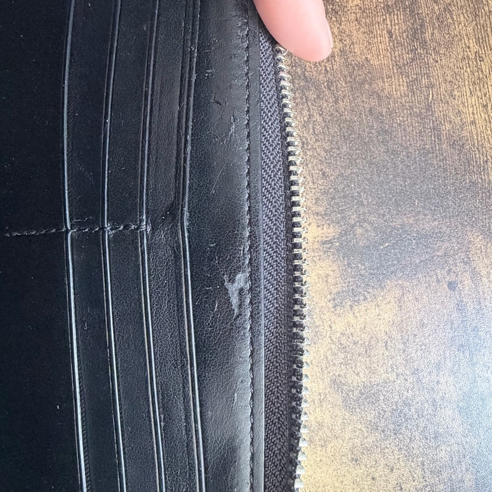 Coach Black Floral Rose Accordion Zip Wallet - Picture 5 of 9